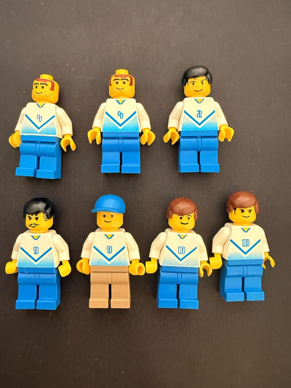 LEGO Minifigures Soccer Vintage Lot Figures Players Blue White